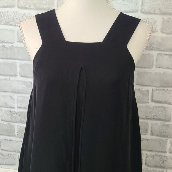 Theory Lylin Black 100% Silk Double Georgette Sleeveless Layered Mini Dress 6 - Picture 2 of 10